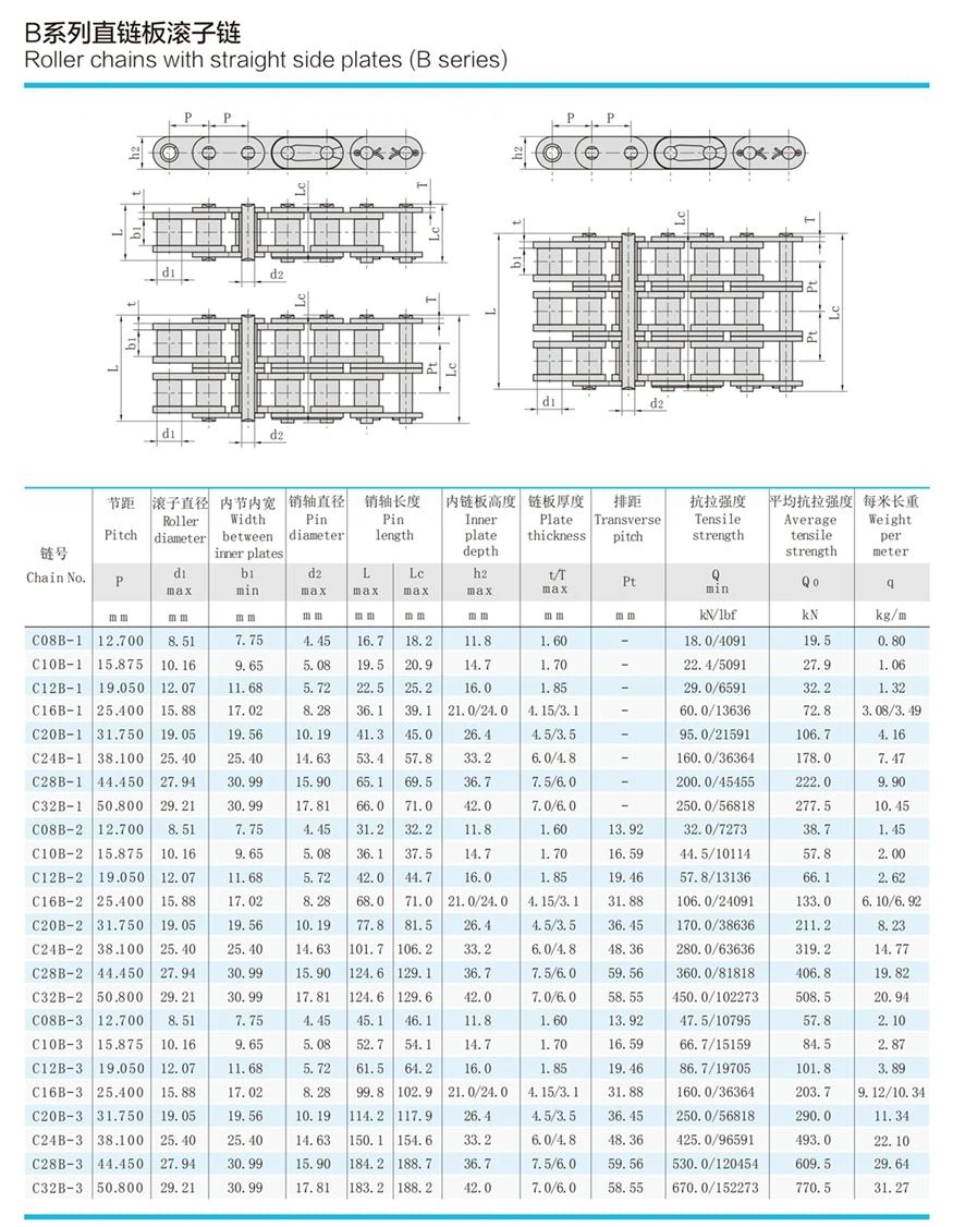 Conveyor short straight side plate chain catalog