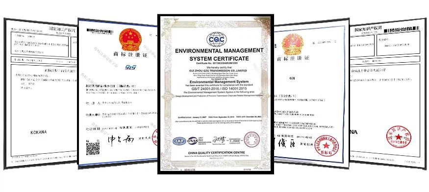 Conveyor short straight side plate chain certificate