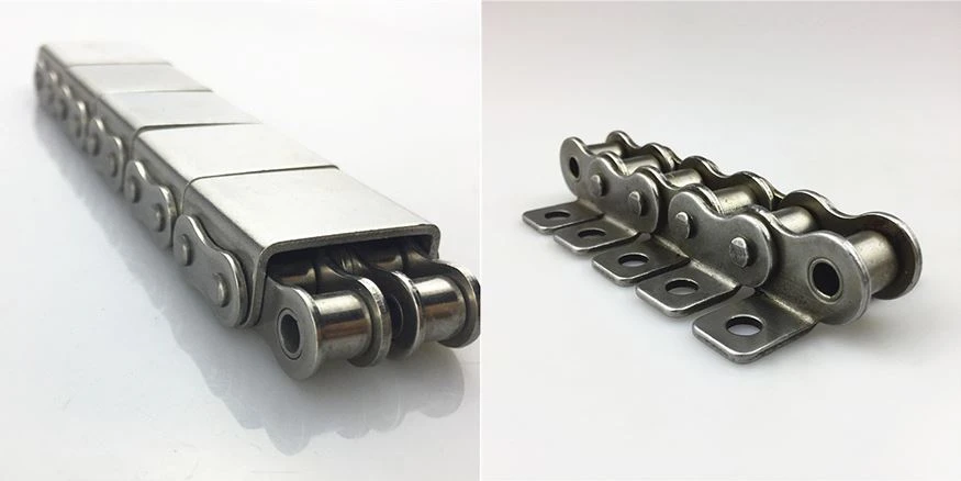Roller chain with U type attachments show