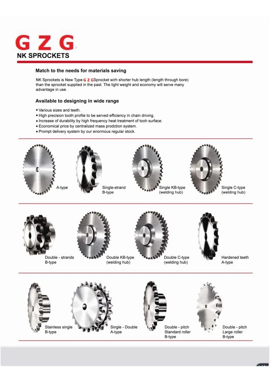 Various materials can be customized sprocket category